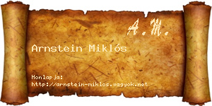 Arnstein Miklós névjegykártya