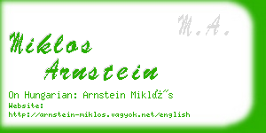 miklos arnstein business card